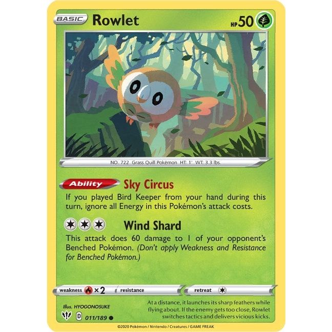 Image for Rowlet (011/189) (SWSH03) - Pokemon