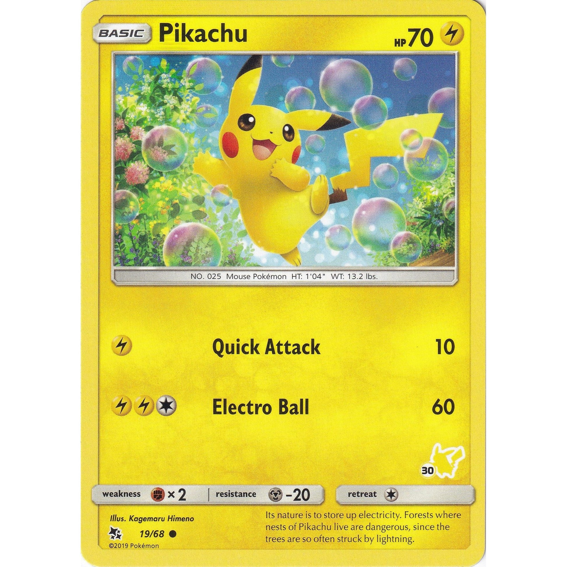 Image for Pikachu - 19/68 (#30 Pikachu Stamped) (019/068) (BTA) - Pokemon
