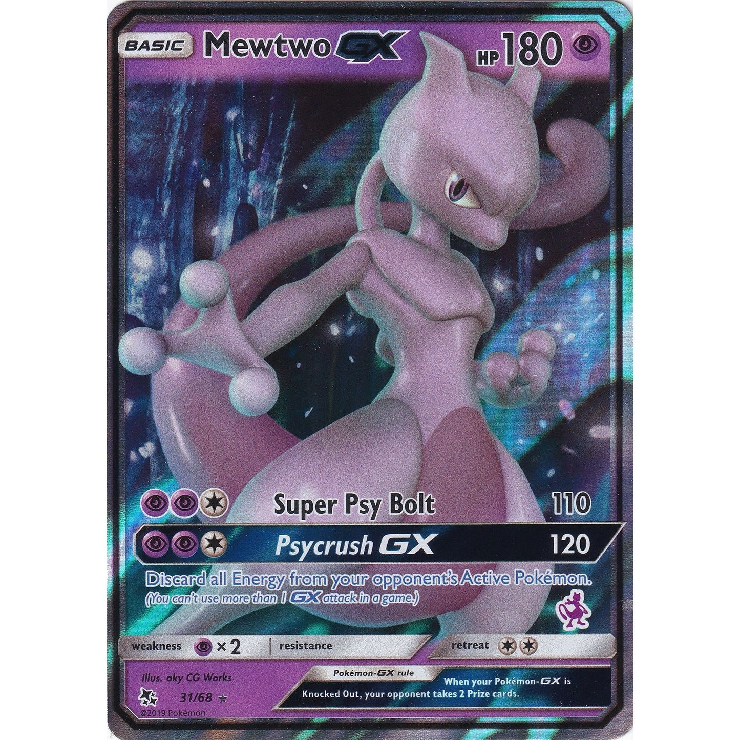 Image for Mewtwo GX - 31/68 (Mewtwo Stamped) (031/068) (BTA) - Pokemon