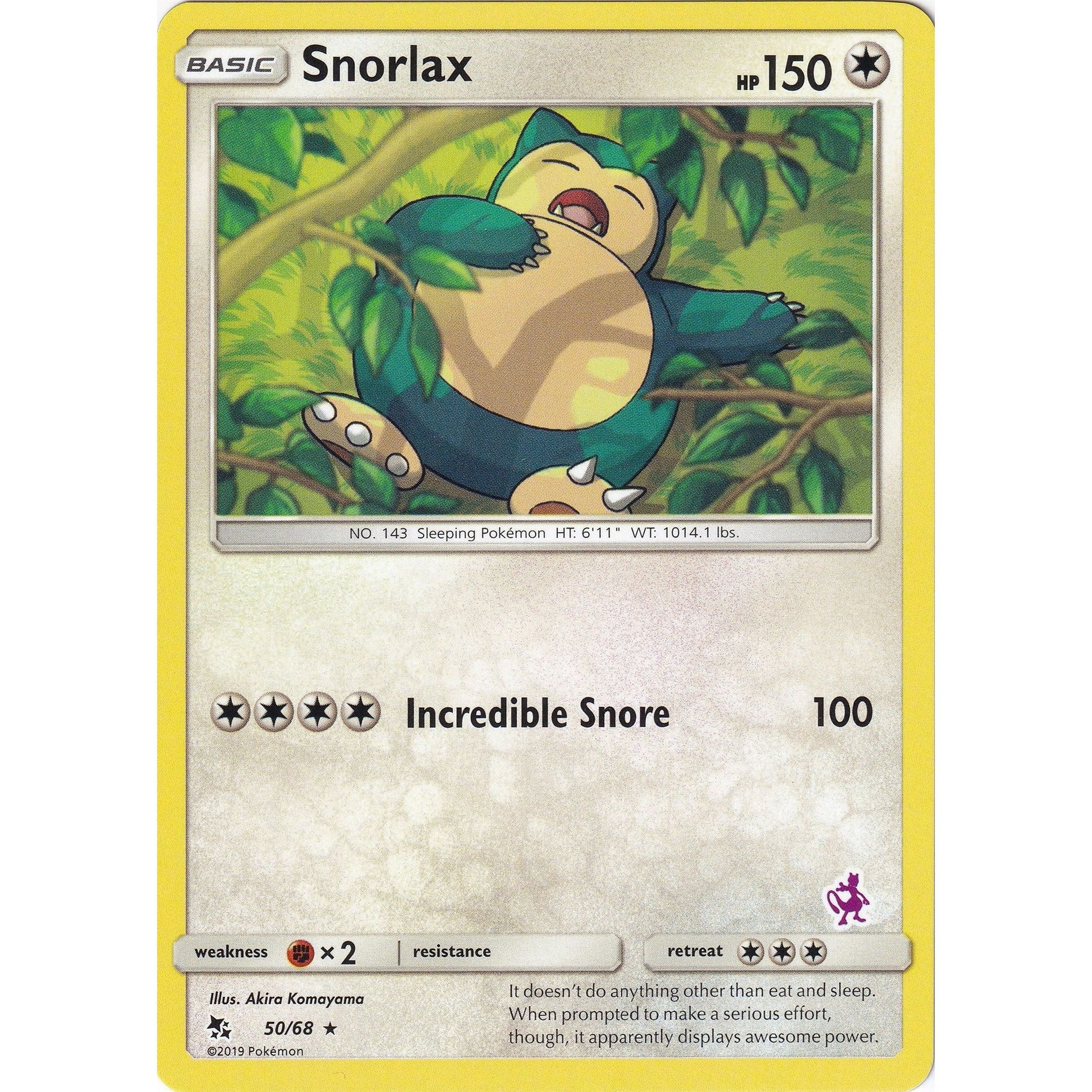Image for Snorlax - 50/68 (Mewtwo Stamped) (050/068) (BTA) - Pokemon