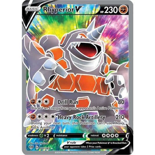Image for Rhyperior V (Full Art) (181/189) (SWSH03) - Pokemon