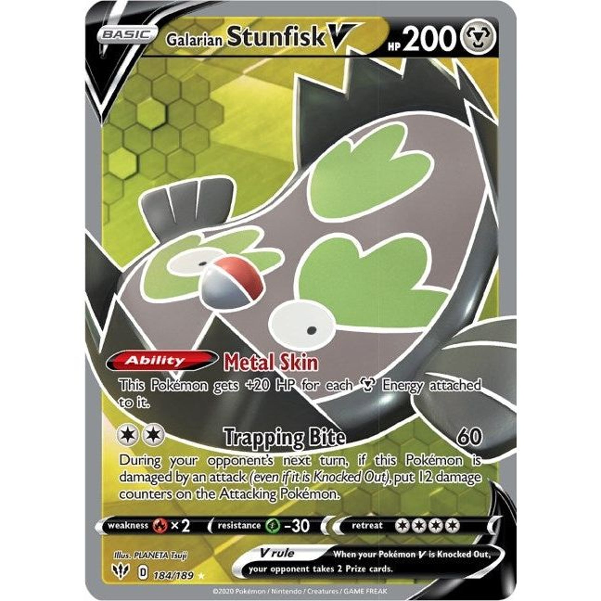 Image for Galarian Stunfisk V (Full Art) (184/189) (SWSH03) - Pokemon
