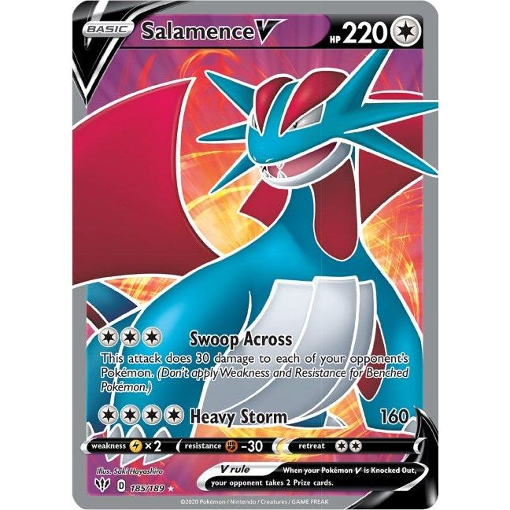 Image for Salamence V (Full Art) (185/189) (SWSH03) - Pokemon