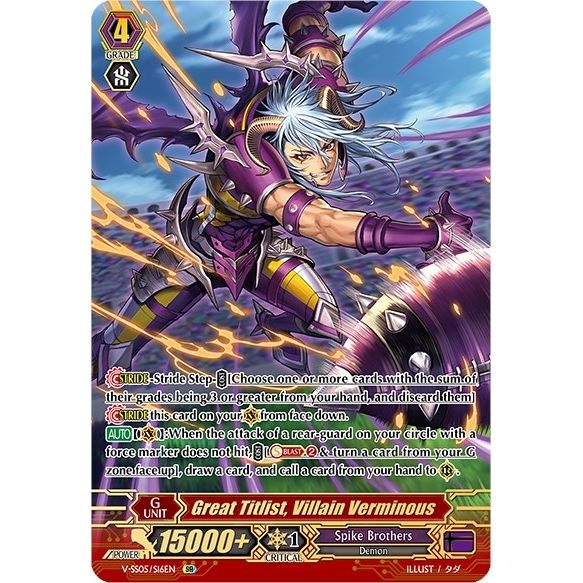 Image for Great Titlist, Villain Verminous (SR) (V-SS05/S16EN) (V-SS05) - Cardfight Vanguard