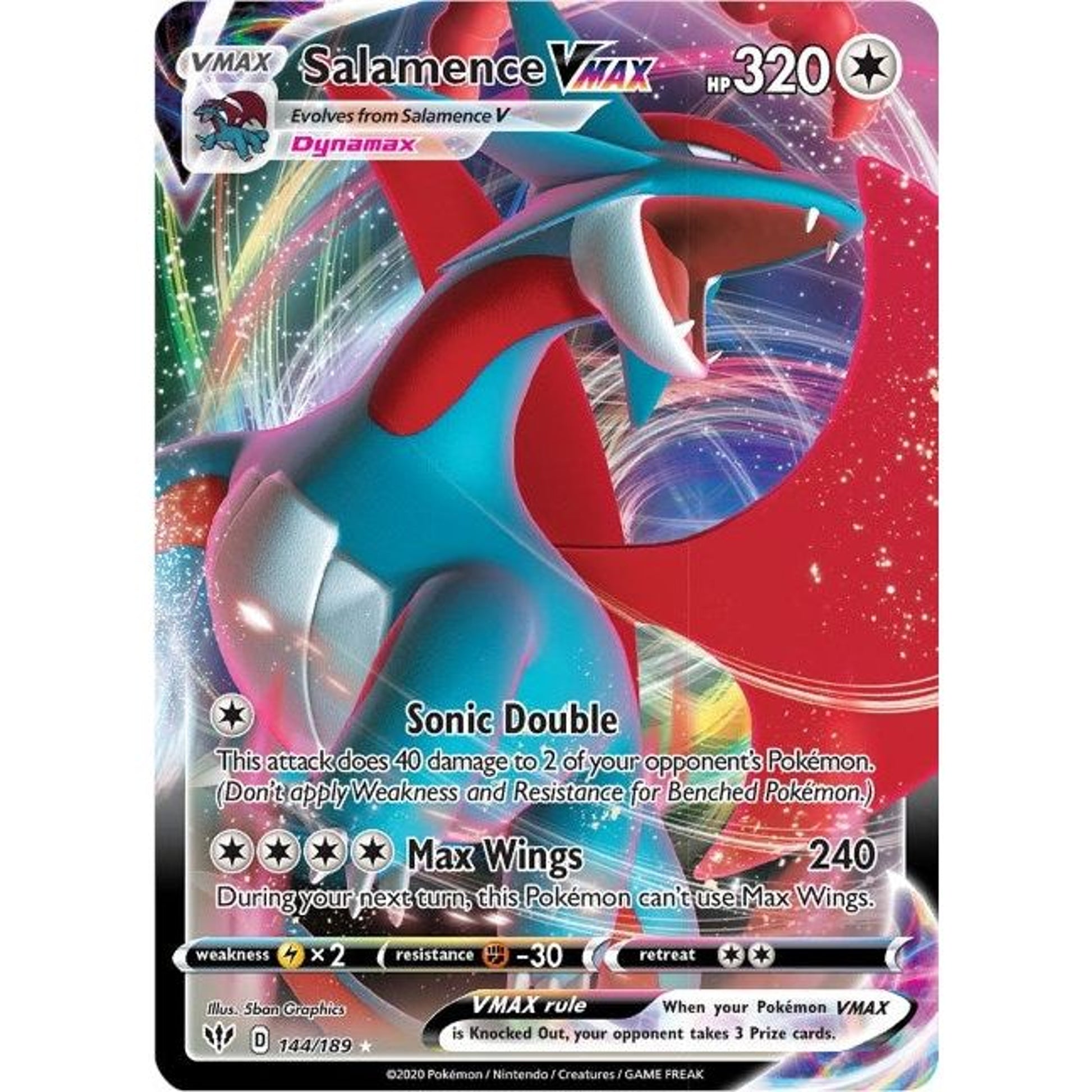 Image for Salamence VMAX (144/189) (SWSH03) - Pokemon