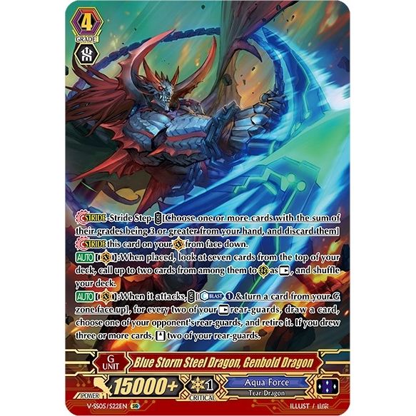 Image for Blue Storm Steel Dragon, Genbold Dragon (SR) (V-SS05/S22EN) (V-SS05) - Cardfight Vanguard