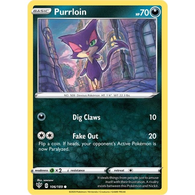 Image for Purrloin (106/189) (SWSH03) - Pokemon