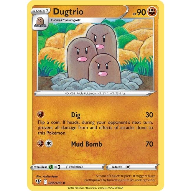 Image for Dugtrio (085/189) (SWSH03) - Pokemon