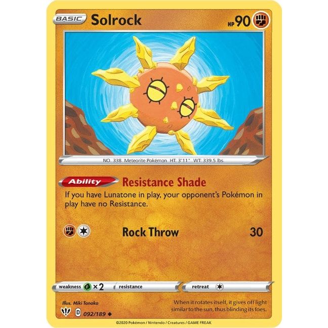 Image for Solrock (092/189) (SWSH03) - Pokemon