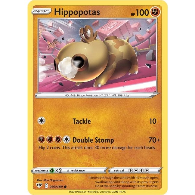 Image for Hippopotas (093/189) (SWSH03) - Pokemon