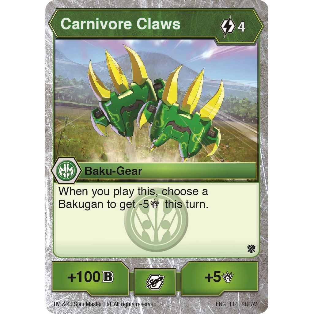 Image for Carnivore Claws (114) (AV) - Bakugan TCG