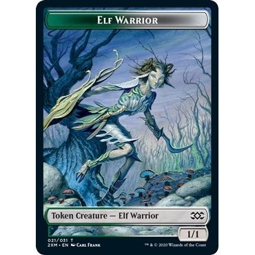 Image for Elf Warrior // Plant Double-Sided Token (21 // 16) (2XM) - Magic: The Gathering