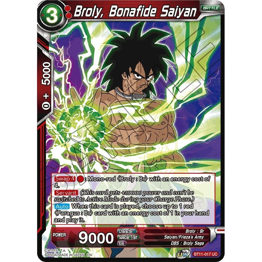 Image for Broly, Bonafide Saiyan (BT11-017) (DBS-B11) - Dragon Ball Super: Masters