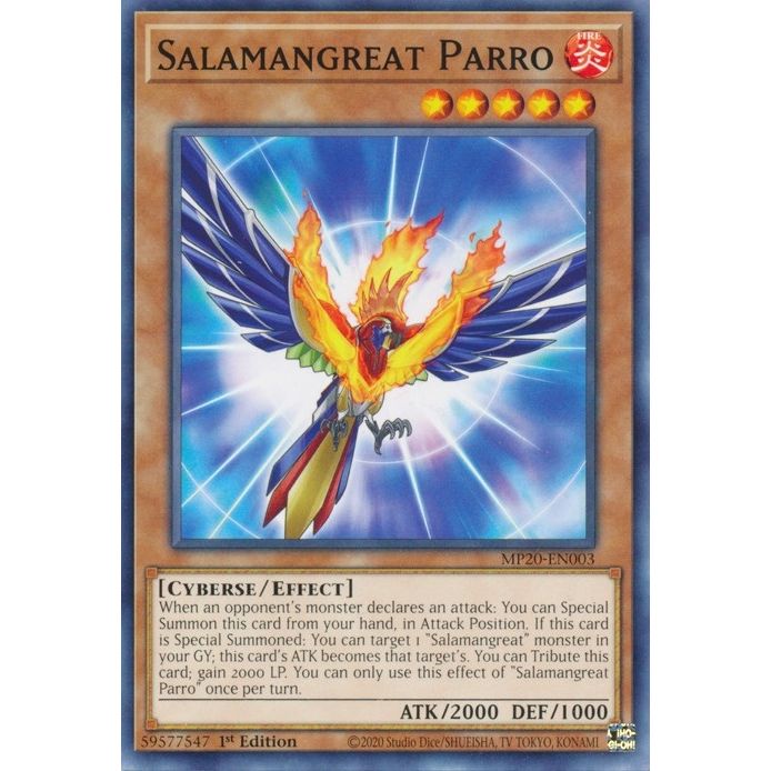 Image for Salamangreat Parro (MP20-EN003) (MP20) - YuGiOh