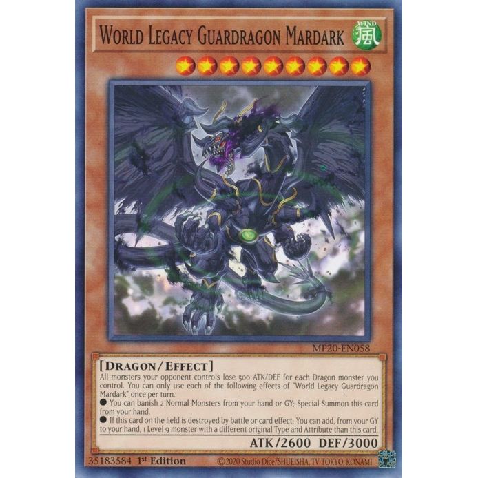 Image for World Legacy Guardragon Mardark (MP20-EN058) (MP20) - YuGiOh