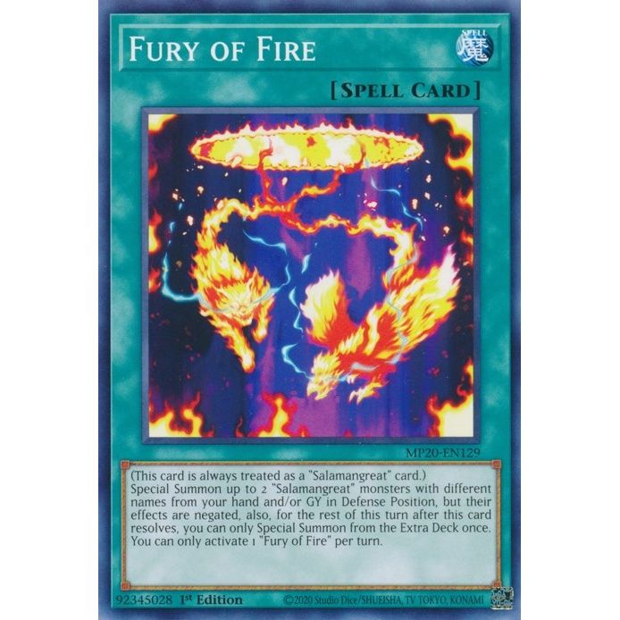 Image for Fury of Fire (MP20-EN129) (MP20) - YuGiOh