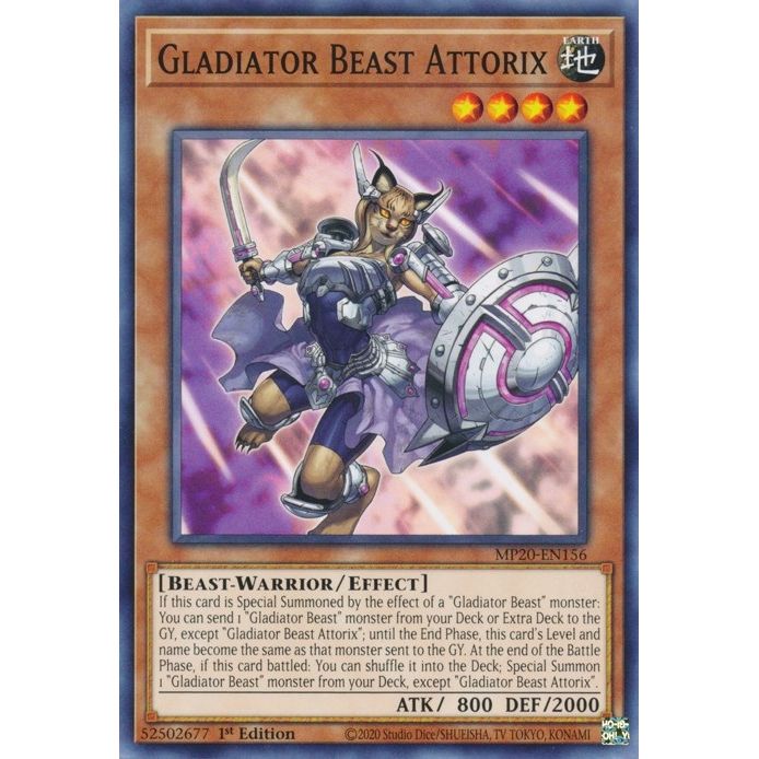 Image for Gladiator Beast Attorix (MP20-EN156) (MP20) - YuGiOh