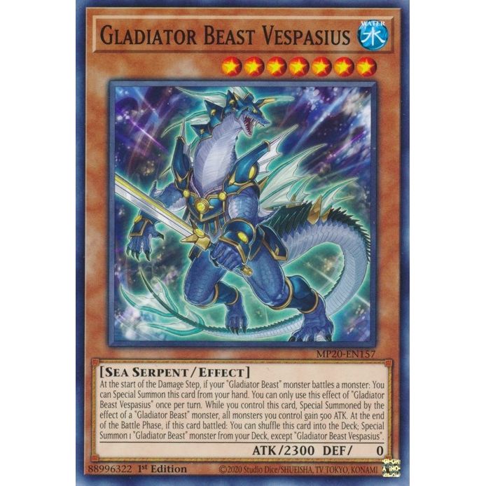Image for Gladiator Beast Vespasius (MP20-EN157) (MP20) - YuGiOh