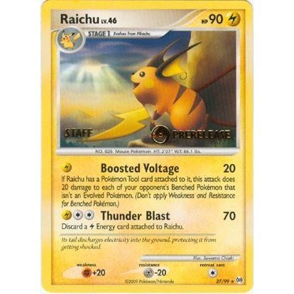 Image for Raichu - 27/99 (Prerelease) [Staff] (27/99) (PR) - Pokemon