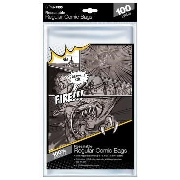 Image for Regular Size 7-1/8" X 10-1/2" Resealable Comic Bags (100-Pack) - Collectible Storage