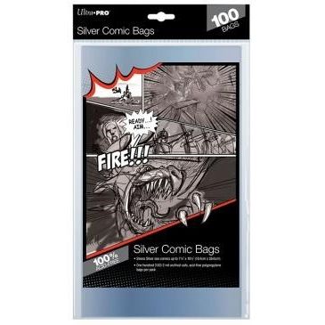 Image for Silver Size 7-1/4" X 10-1/2" Comic Bags (100-Pack) - Collectible Storage