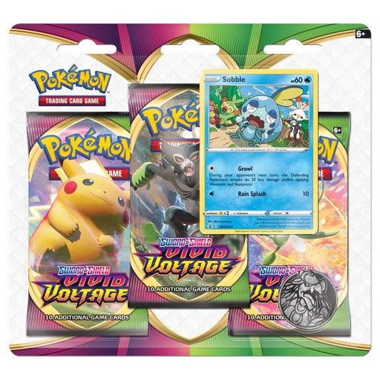 Image for Vivid Voltage 3 Pack Blister [Sobble] - Pokemon