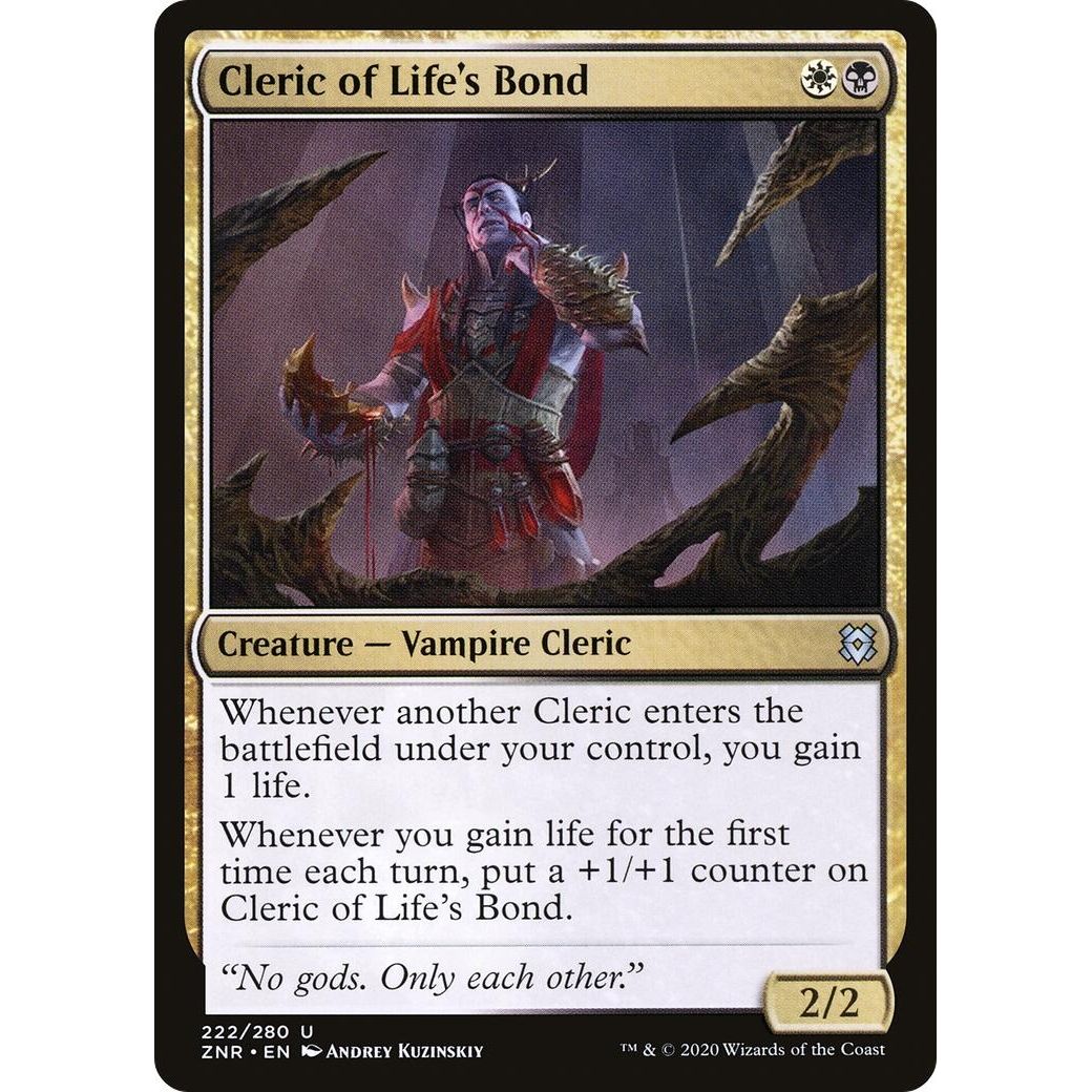Image for Cleric of Life's Bond (222) (ZNR) - Magic: The Gathering