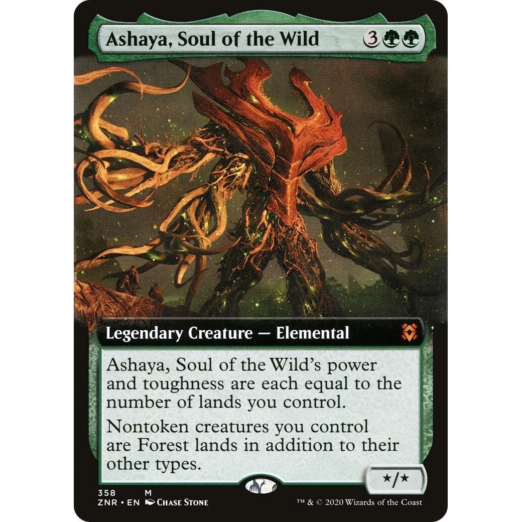 Image for Ashaya, Soul of the Wild (Extended Art) (358) (ZNR) - Magic: The Gathering