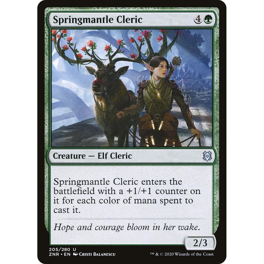 Image for Springmantle Cleric (205) (ZNR) - Magic: The Gathering