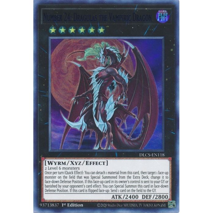 Image for Number 24: Dragulas the Vampiric Dragon (Blue) (DLCS-EN118) (DLCS) - YuGiOh