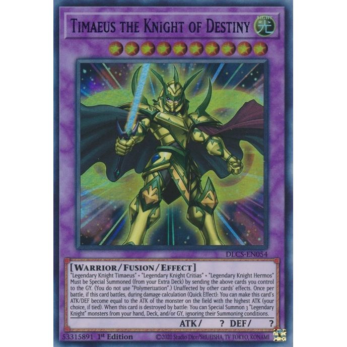Image for Timaeus the Knight of Destiny (Blue) (DLCS-EN054) (DLCS) - YuGiOh