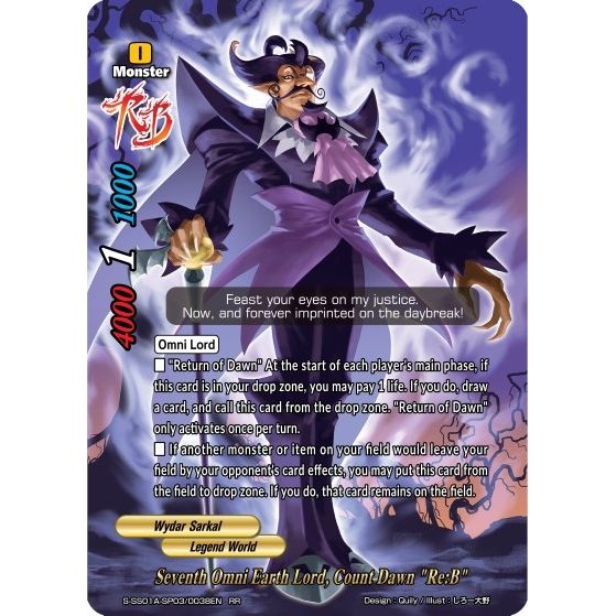 Image for Seventh Omni Earth Lord, Count Dawn "Re:B" (S-SS01A-SP03/0038EN) (S-SS01A) - Future Card BuddyFight