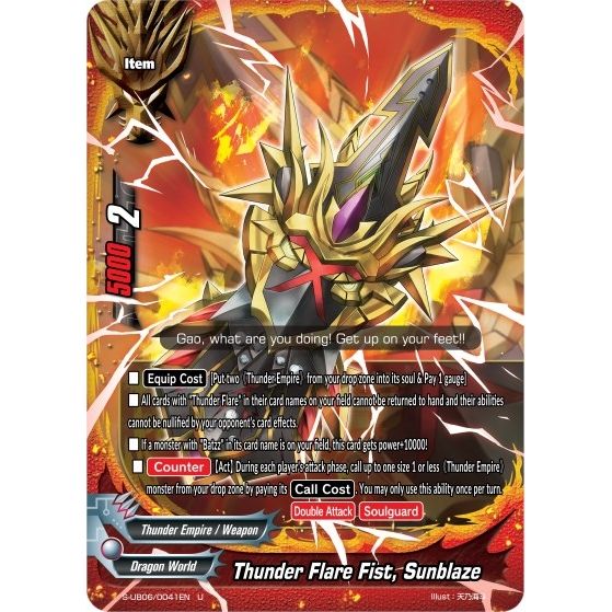 Image for Thunder Flare Fist, Sunblaze (S-UB06/0041EN) (S-UB06) - Future Card BuddyFight