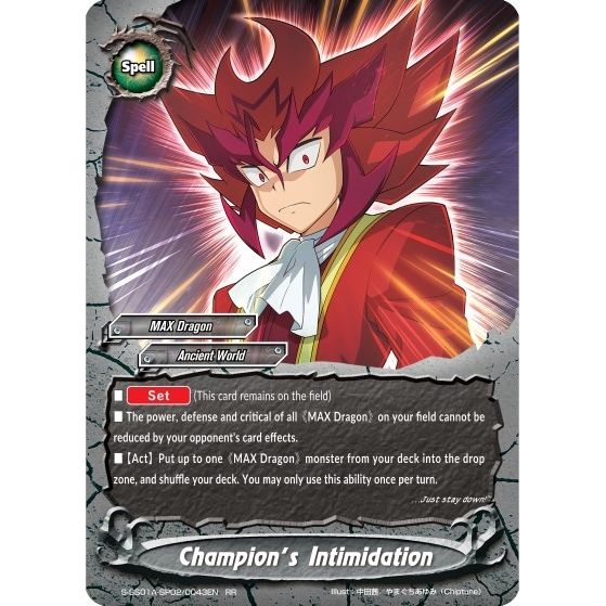 Image for Champion's Intimidation (S-SS01A-SP02/0043EN) (S-SS01A) - Future Card BuddyFight