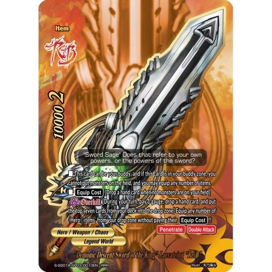 Image for "Demonic Descent Sword of the King" Laevateinn "Re:B" (S-SS01A-SP03/0010EN) (S-SS01A) - Future Card BuddyFight