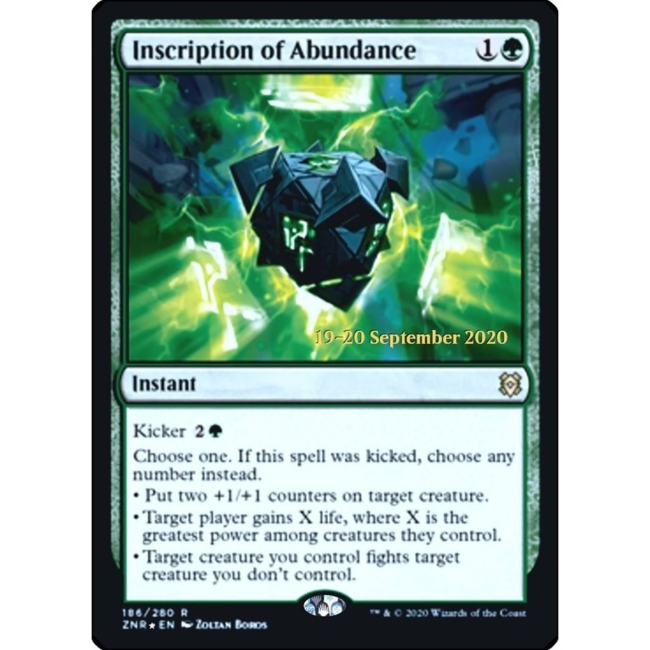 Image for Inscription of Abundance (186) (PRE) - Magic: The Gathering