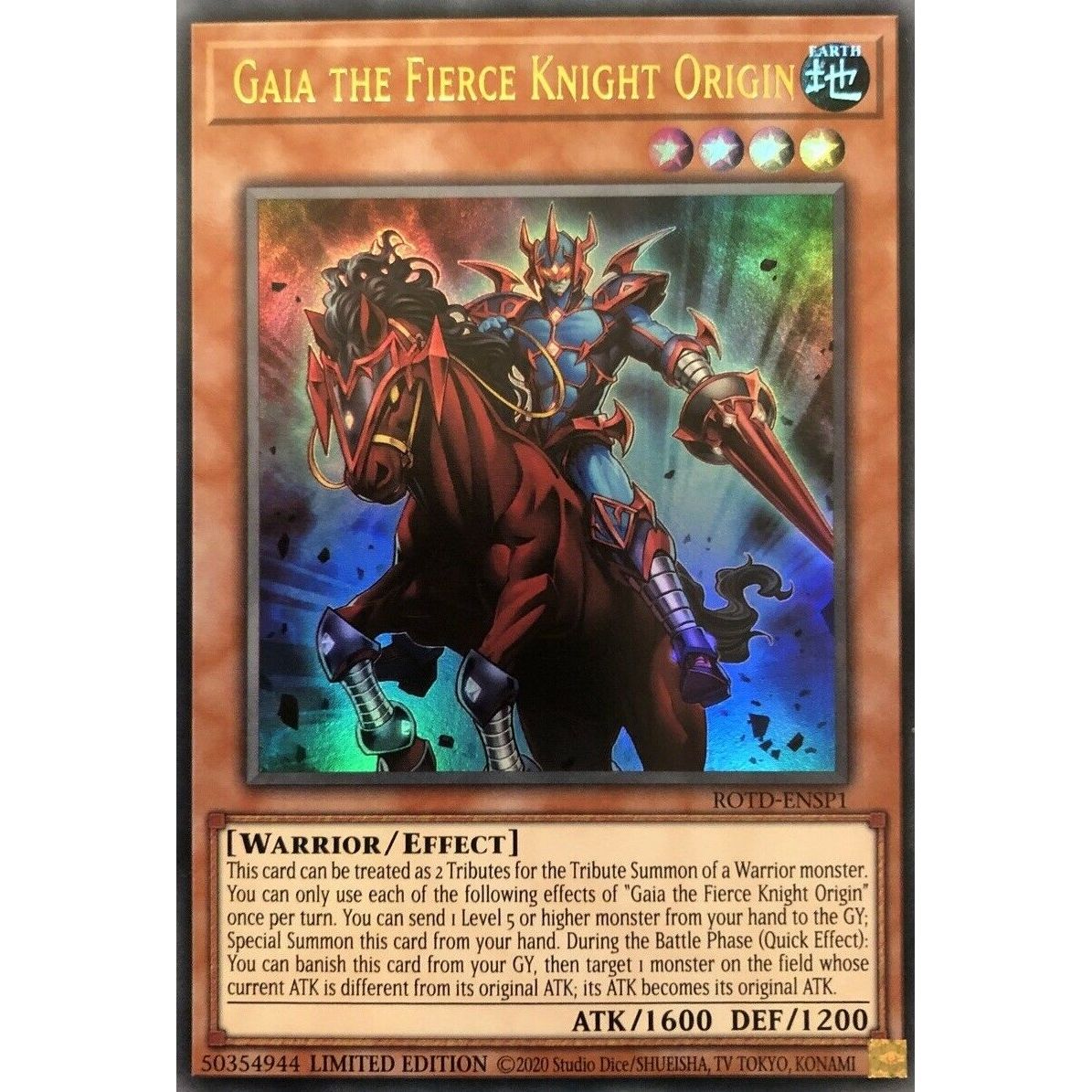 Image for Gaia the Fierce Knight Origin (ROTD-ENSP1) (ROTD) - YuGiOh
