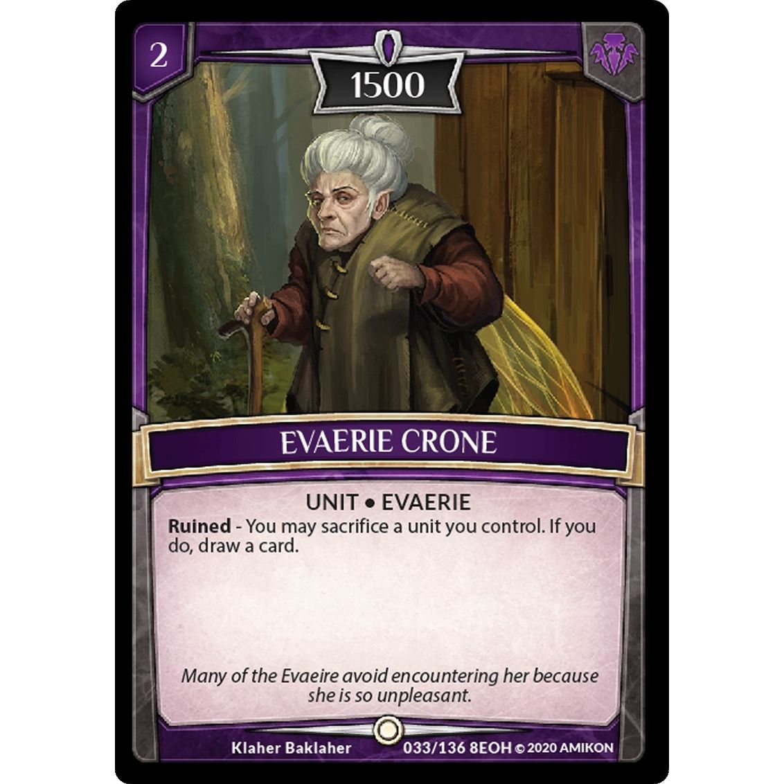 Image for Evaerie Crone (33/136 8EOH) (EOH) - Argent Saga TCG