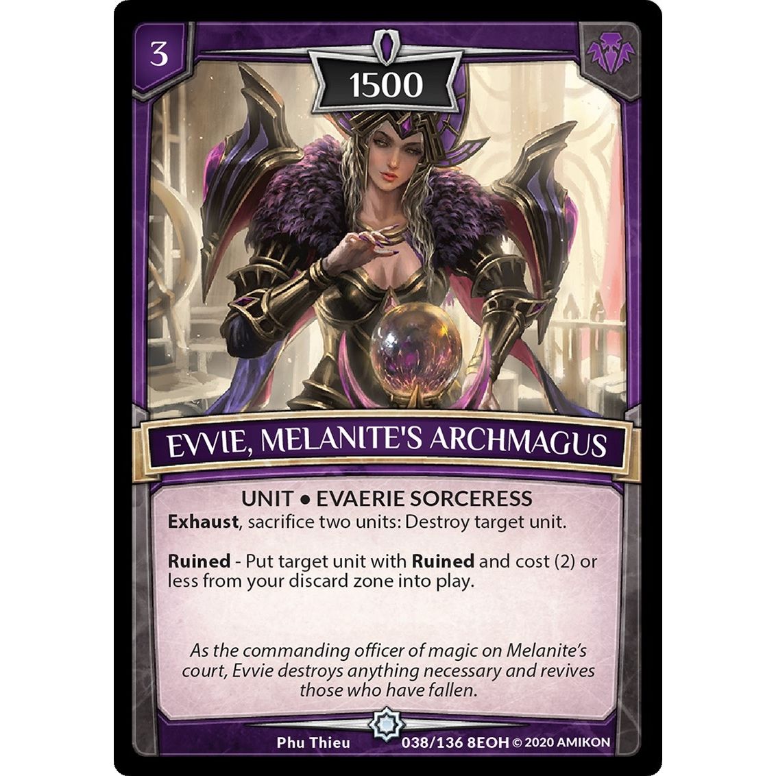 Image for Evvie, Melanite's Archmagus (38/136 8EOH) (EOH) - Argent Saga TCG