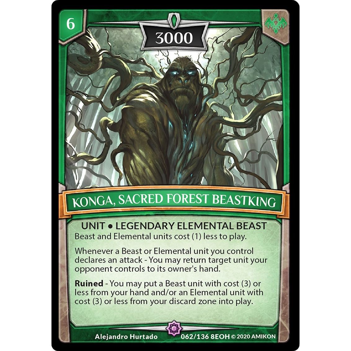 Image for Konga, Sacred Forest Beastking (62/136 8EOH) (EOH) - Argent Saga TCG
