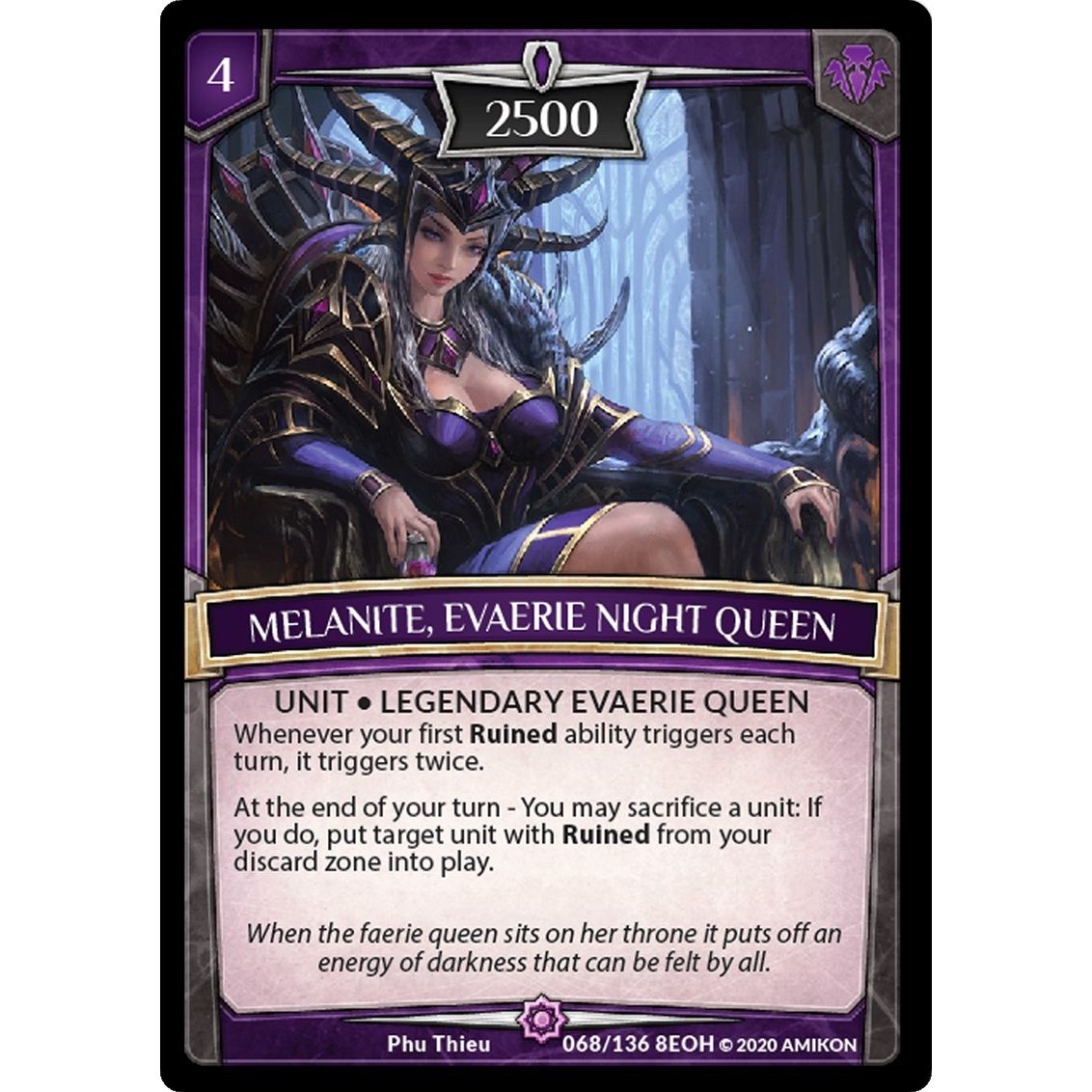 Image for Melanite, Evaerie Night Queen (68/136 8EOH) (EOH) - Argent Saga TCG