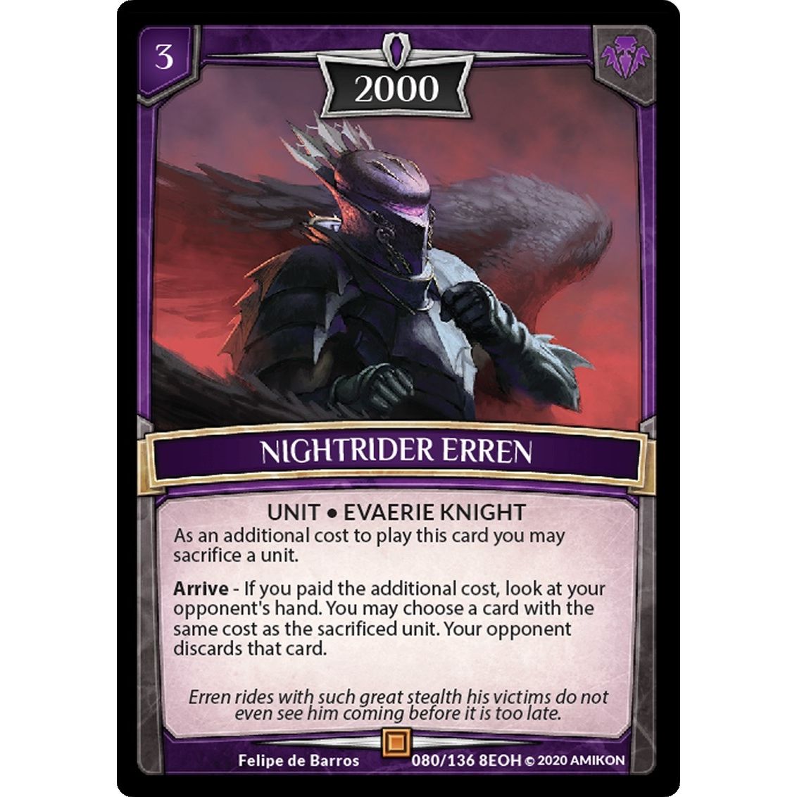 Image for Nightrider Erren (80/136 8EOH) (EOH) - Argent Saga TCG