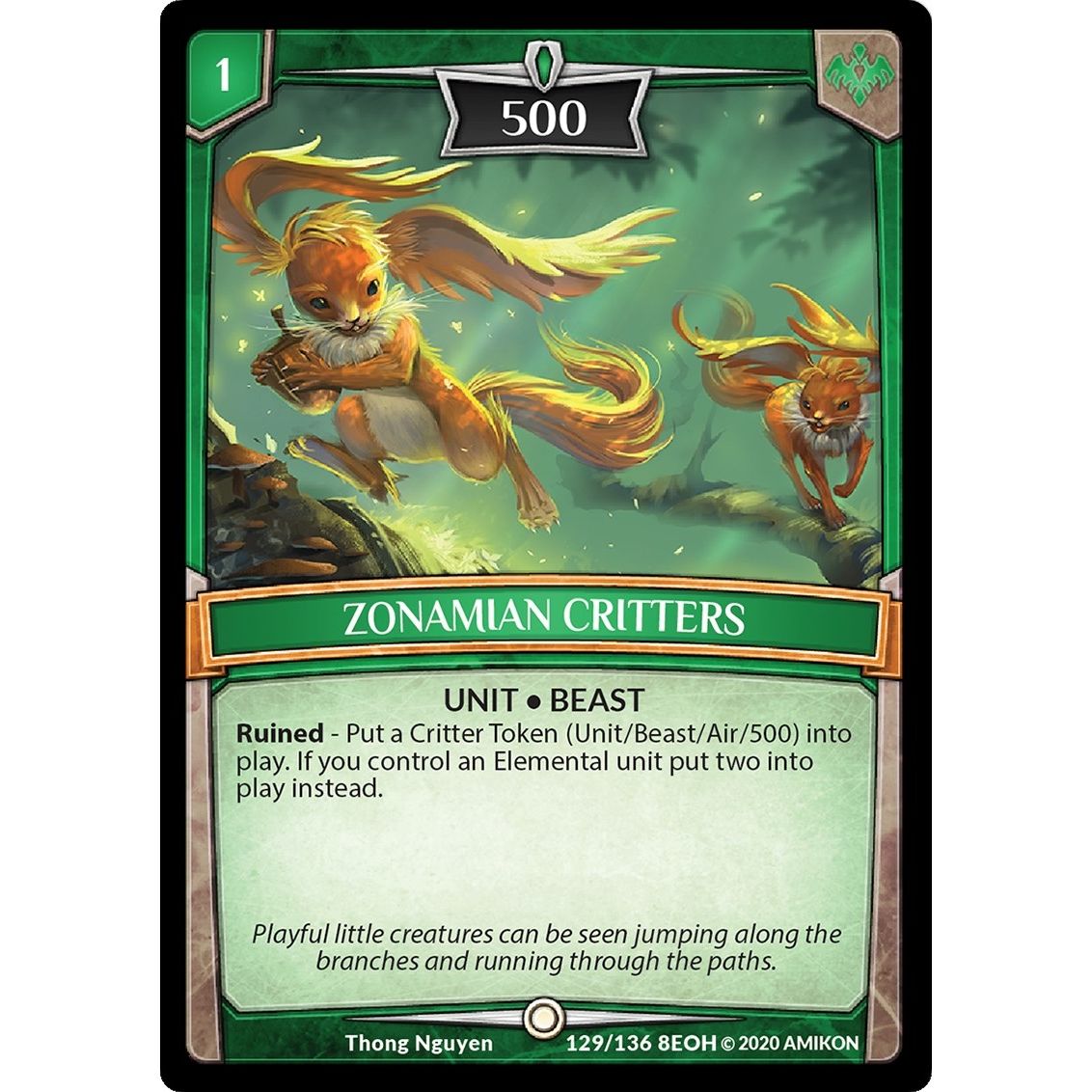 Image for Zonamian Critters (129/136 8EOH) (EOH) - Argent Saga TCG