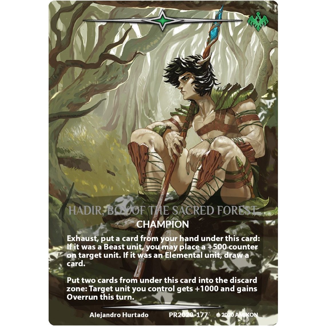 Image for Hadir, Boy of the Sacred Forest (Serial Numbered) (PR2020-177) (PR) - Argent Saga TCG