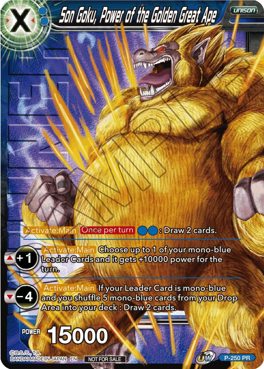 Image for Son Goku, Power of the Golden Great Ape (Winner Stamped) (P-250) (TPR) - Dragon Ball Super: Masters