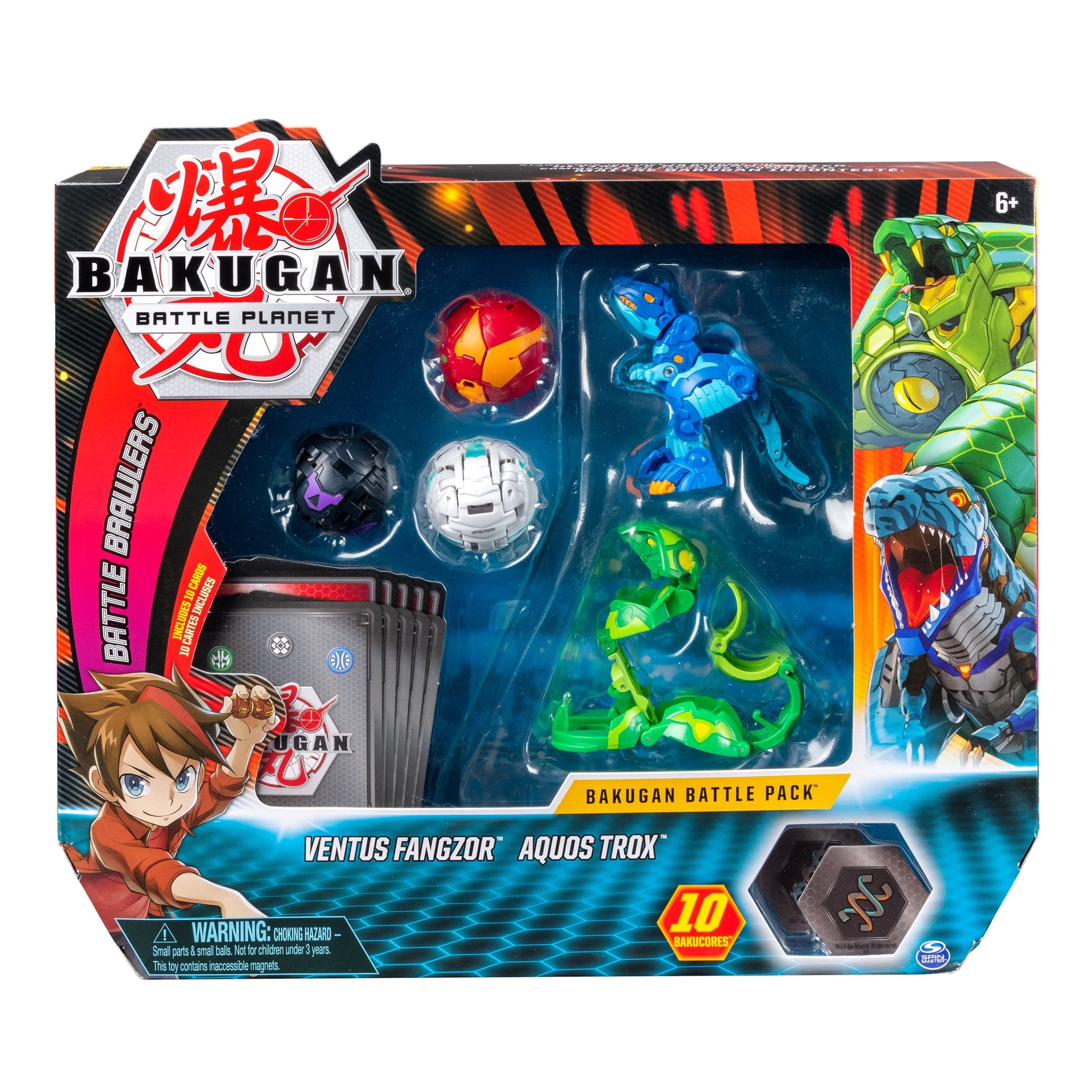 Image for Bakugan Battle Pack 5-Pack - Ventus Fangzor and Aquos Trox - Bakugan TCG