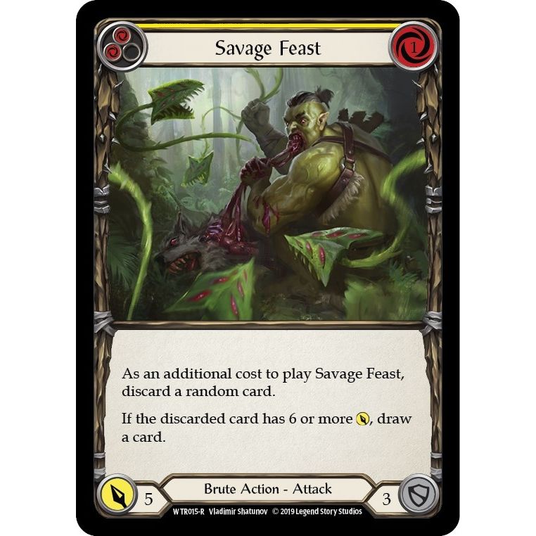 Image for Savage Feast (Yellow) (WTR015) (WTR) - Flesh and Blood TCG