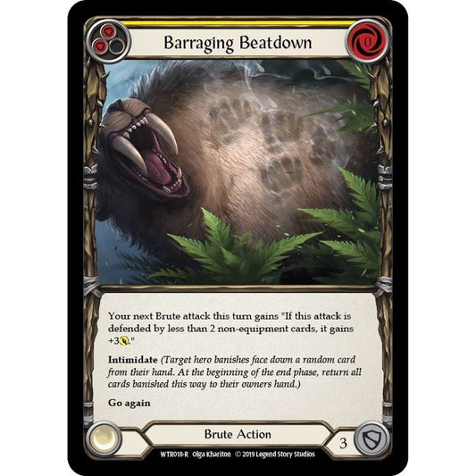 Image for Barraging Beatdown (Yellow) (WTR018) (WTR) - Flesh and Blood TCG