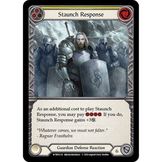 Image for Staunch Response (Yellow) (WTR052) (WTR) - Flesh and Blood TCG