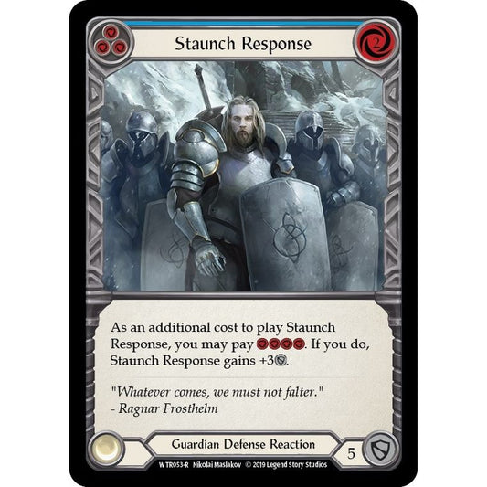 Image for Staunch Response (Blue) (WTR053) (WTR) - Flesh and Blood TCG
